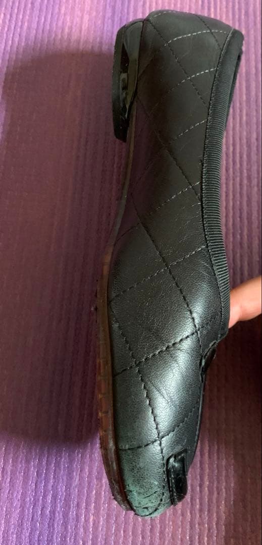 売り切りCHANEL ブラック バレエシューズ　カンボン　ブラック×ブラック