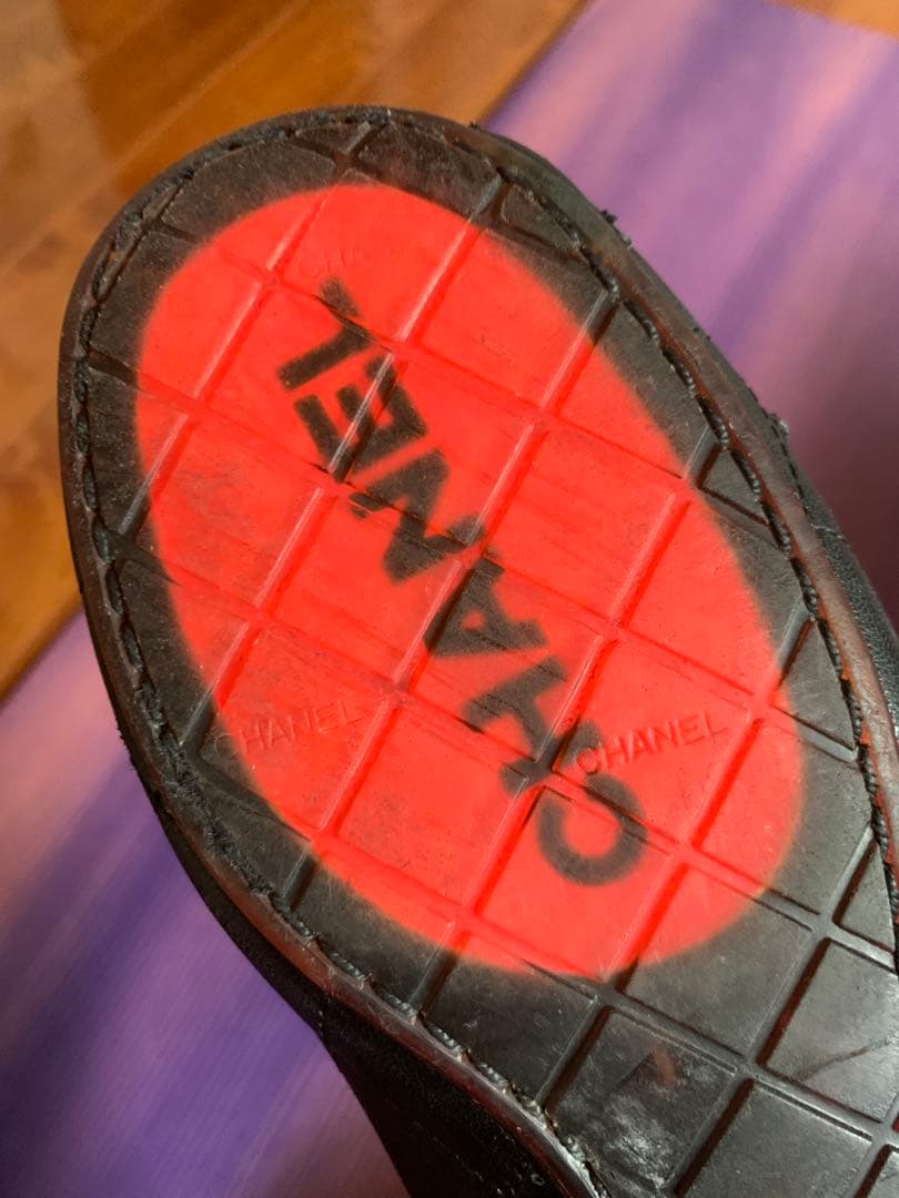 売り切りCHANEL ブラック バレエシューズ　カンボン　ブラック×ブラック