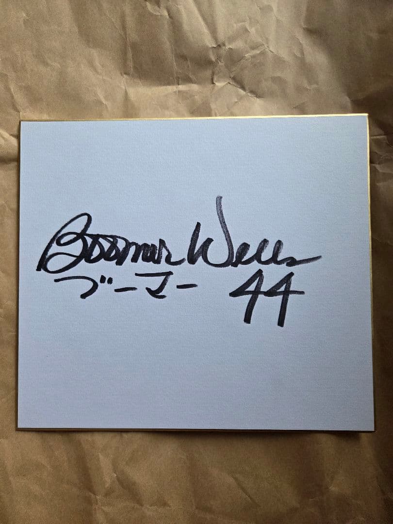 元阪急ブレーブス　ブーマー・ウエルズ　直筆サイン色紙