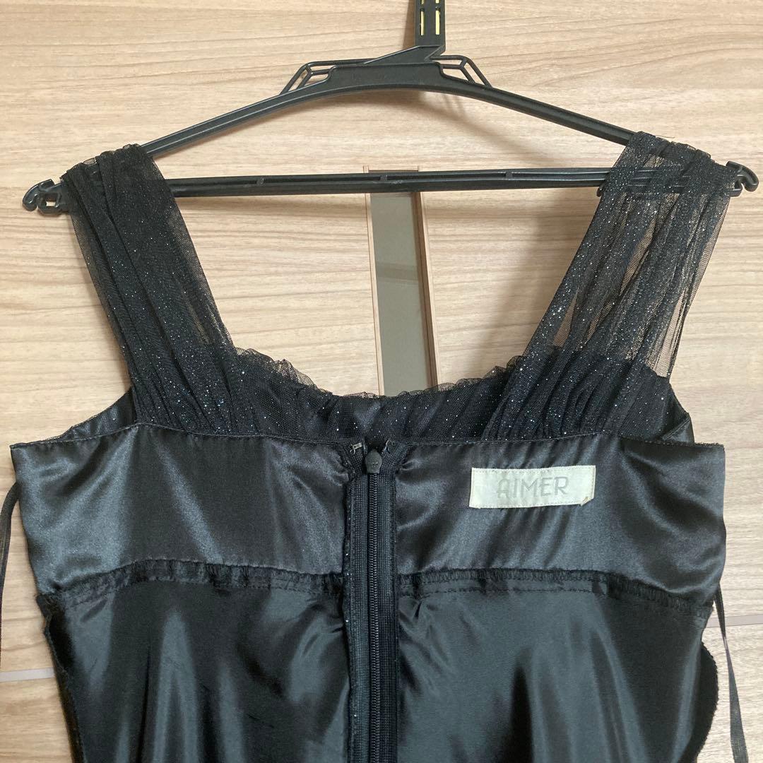 黒のグリッターロングドレス