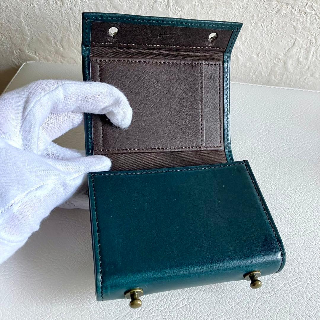 美品 エムピウ m＋ ミッレフォッリエ ブスケット オセアノ 折り財布 メンズ