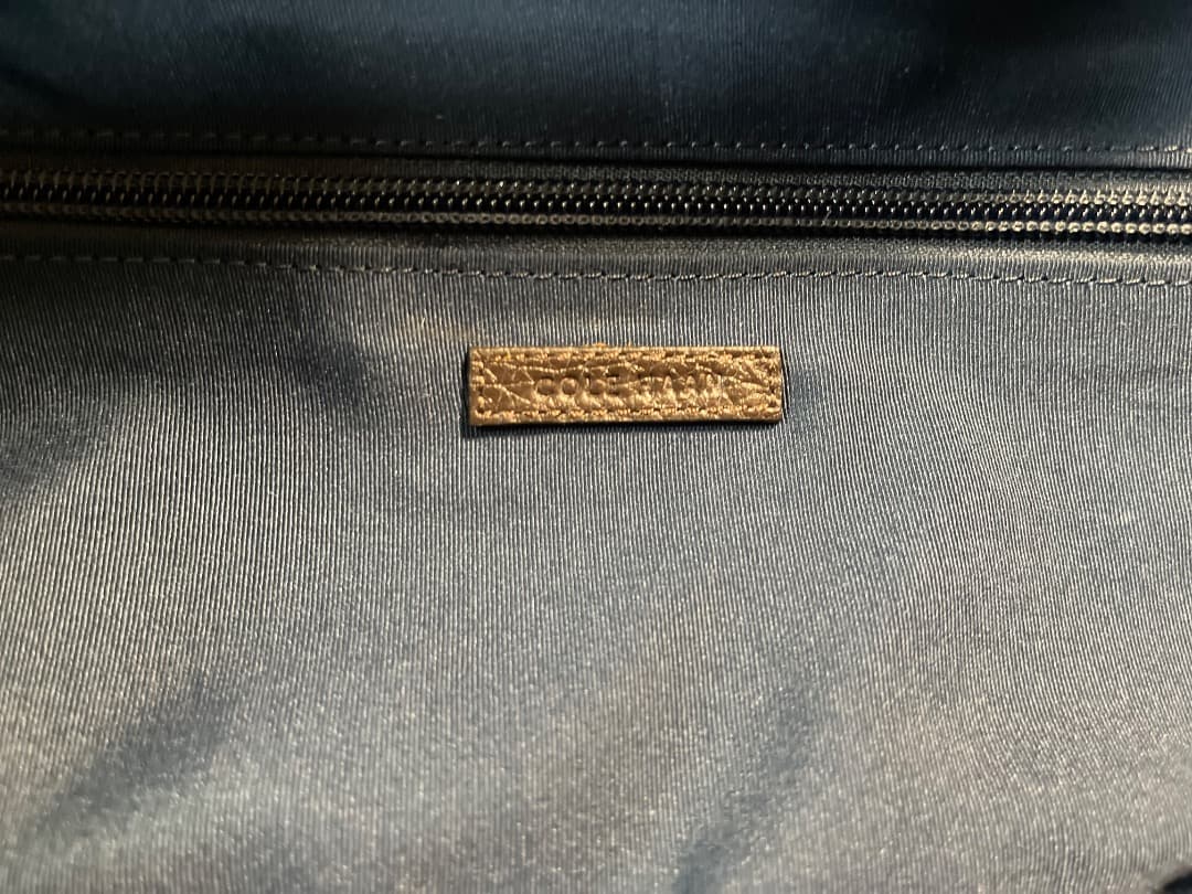 COLE HAAN ダークブラウン シボ革 ボストンバッグ