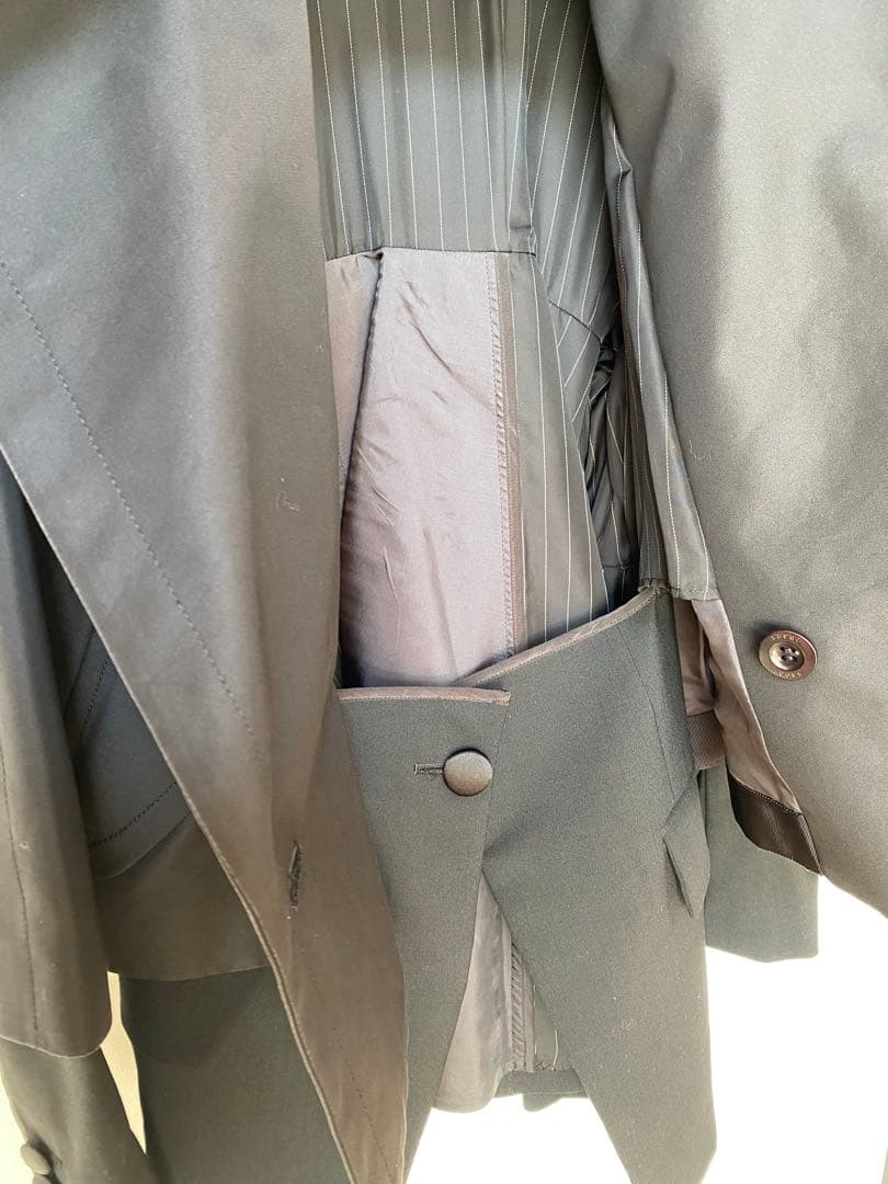 sacai サカイ　レディースブラック トレンチコート ダブルブレスト