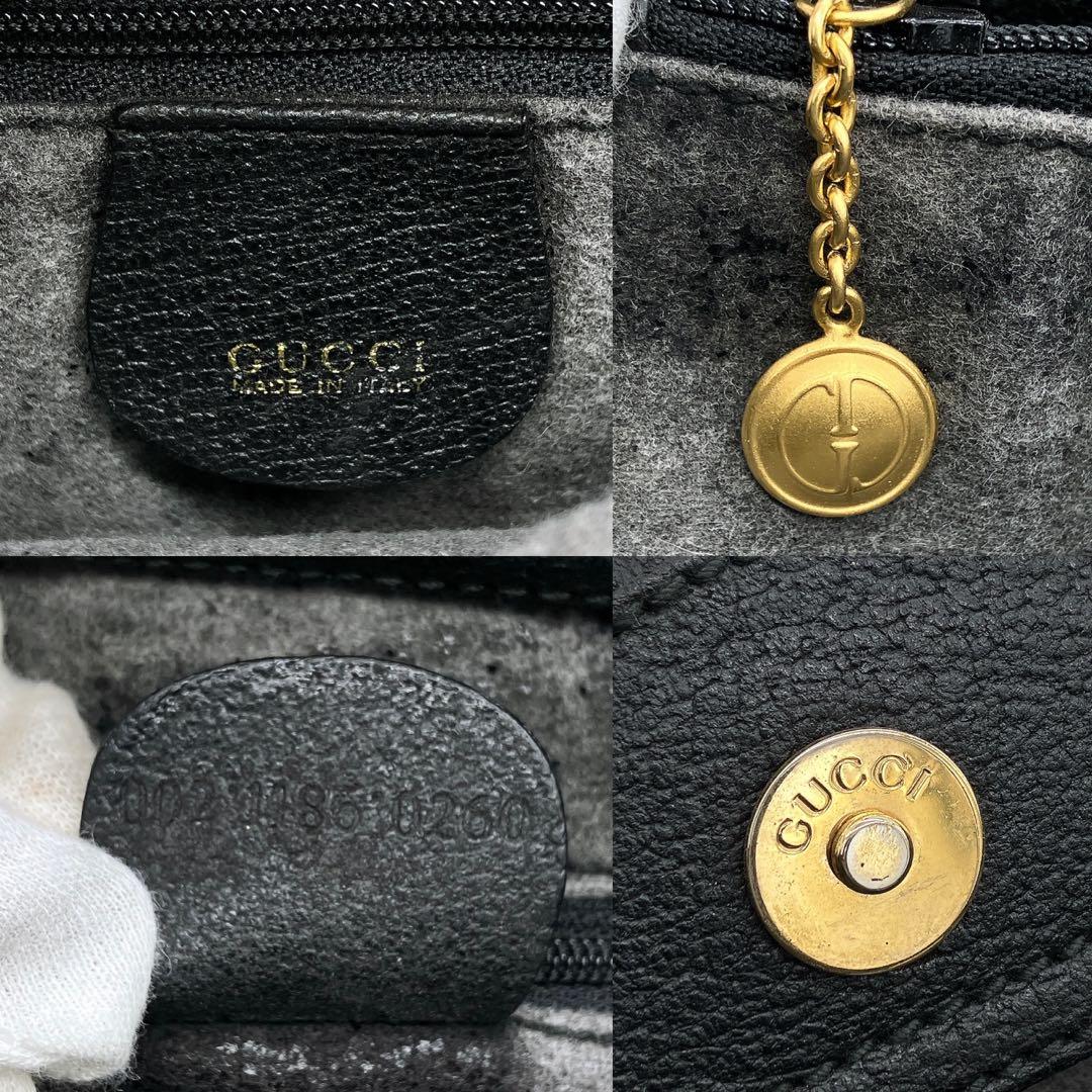【GUCCI】トートバッグ　バンブー　スエード　レザー　ブラック