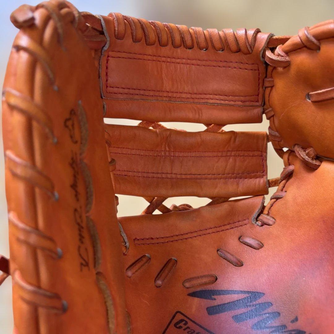 中古品ミズノプロ軟式ファーストミット軟式用野球グローブ 右利き用オレンジ