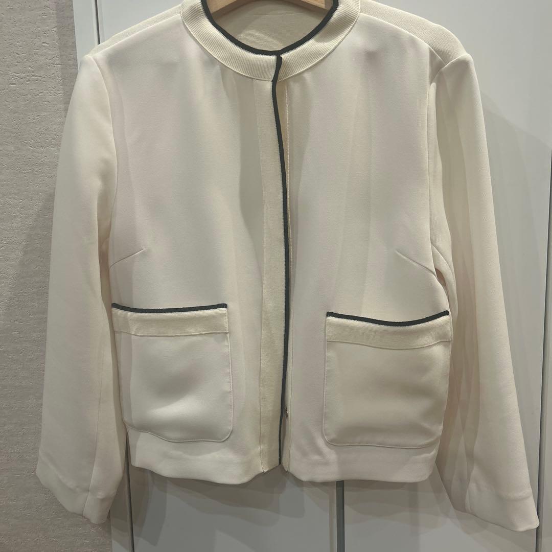 ballsey ニットコンビダブルクロス クルーネックジャケット