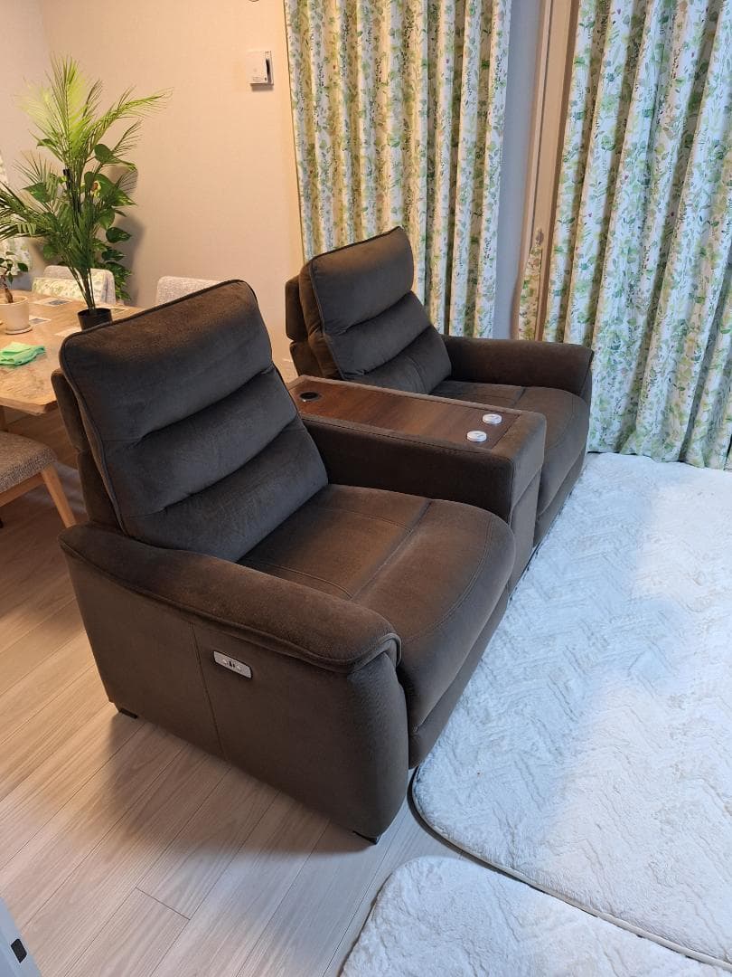 【美品・3ヶ月使用】ニトリ電動リクライニングソファ Nビリーバ3 収納付2人掛け