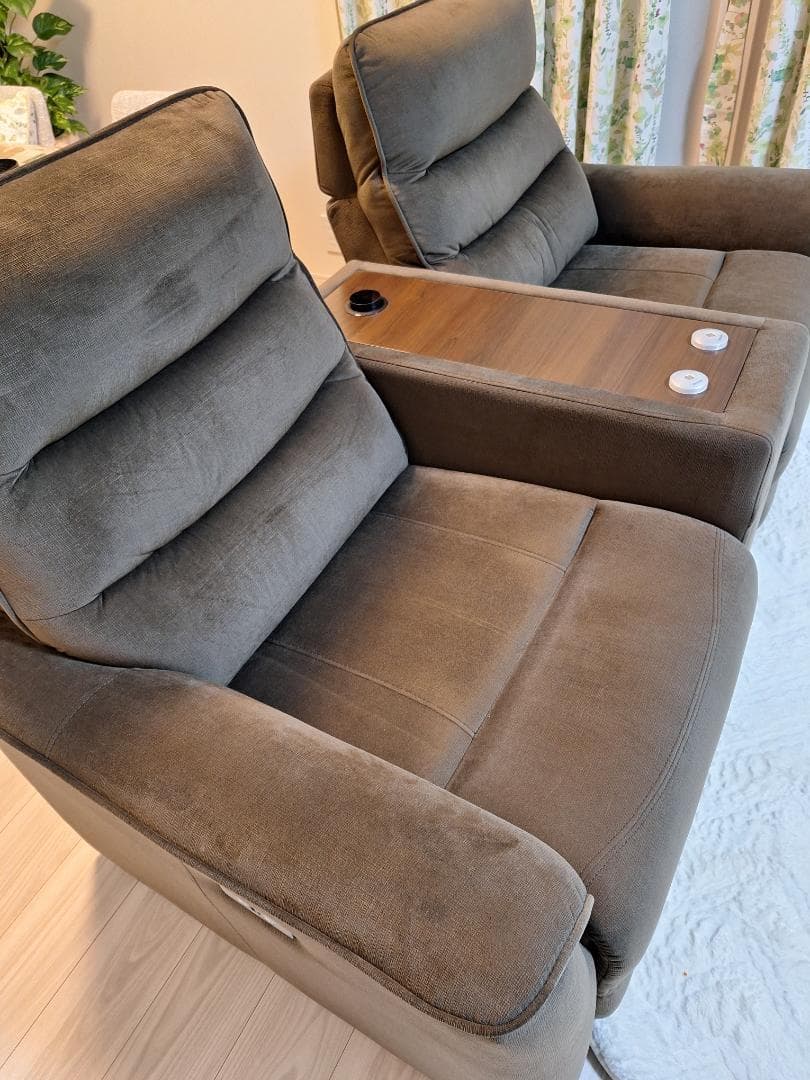 【美品・3ヶ月使用】ニトリ電動リクライニングソファ Nビリーバ3 収納付2人掛け
