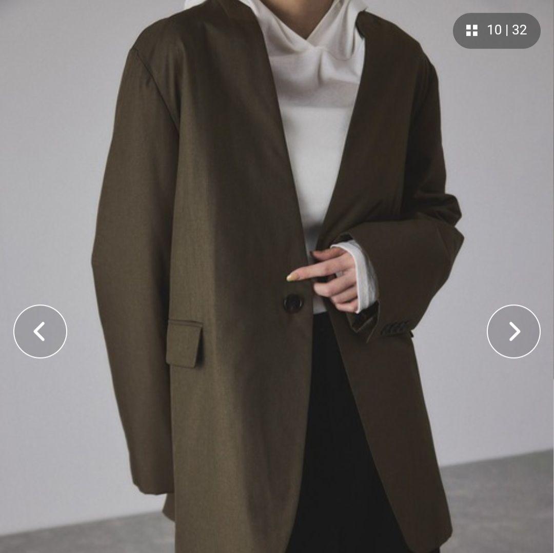 ADAM ET ROPE ノーカラーダウンジャケット