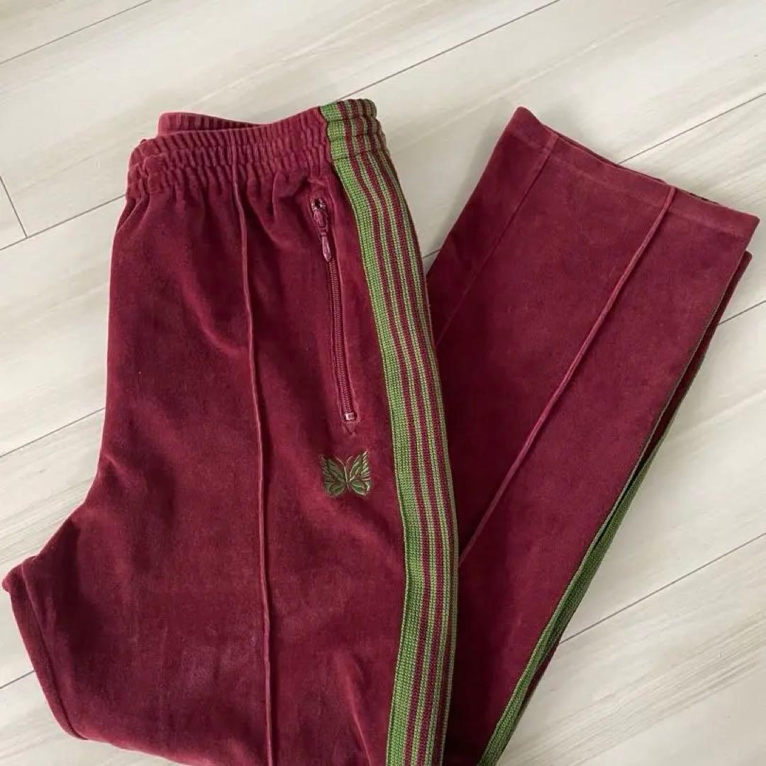 Needles ニードルス バーガンディ トラックパンツ ベロア Mサイズ