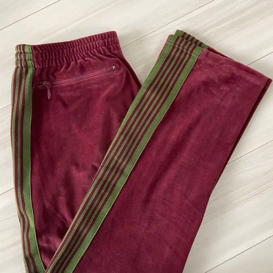 Needles ニードルス バーガンディ トラックパンツ ベロア Mサイズ