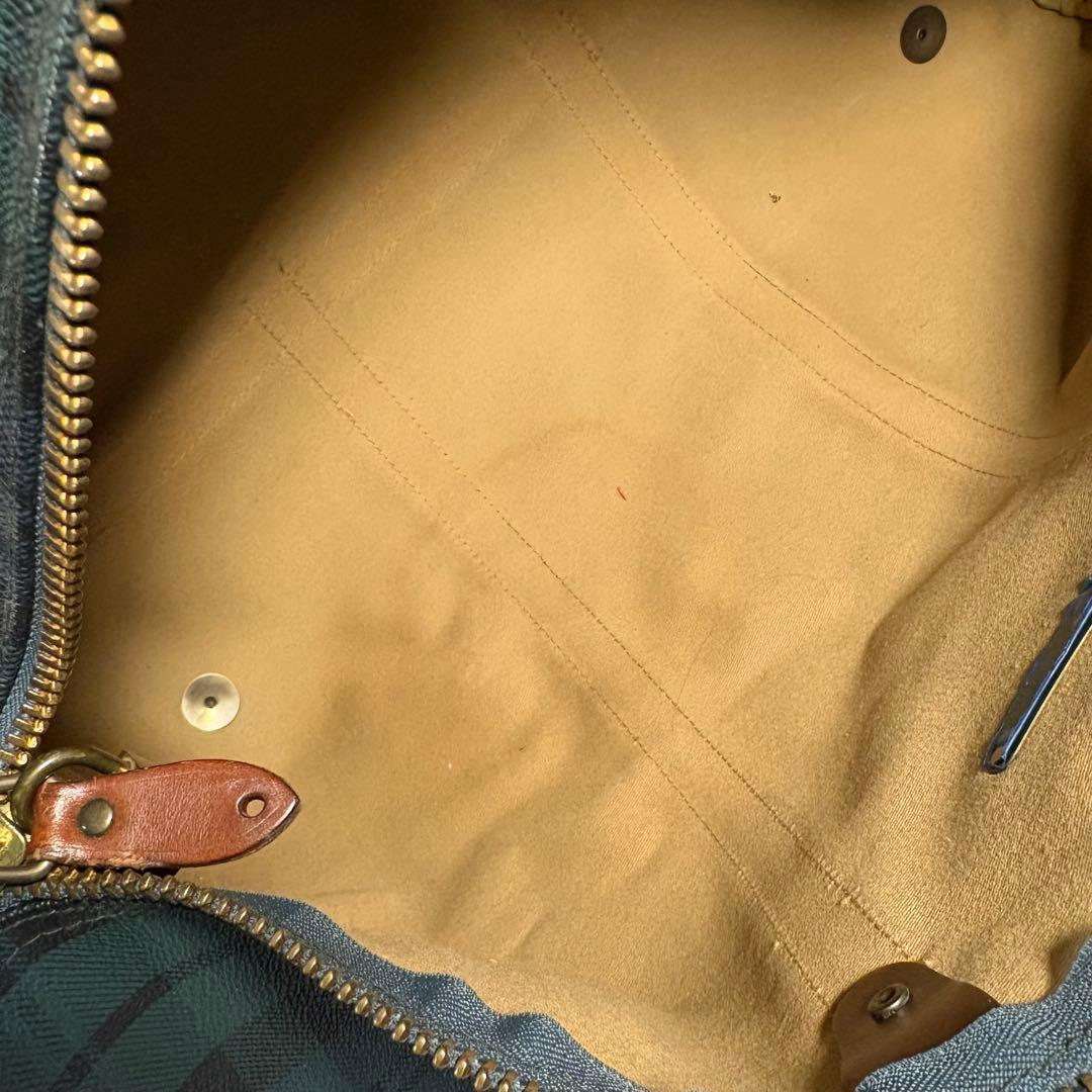 ポロ　ラルフローレン　ボストンバッグ　 2way チェック　PVC レザー　底鋲