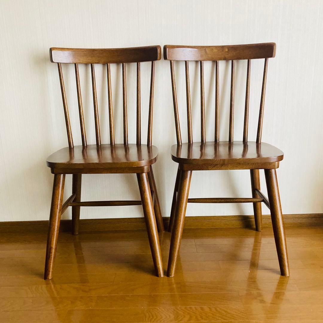 レア！一点物！ウィンザーチェア 2脚セット ダイニングチェア コムバックチェア