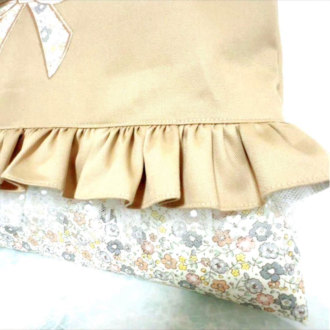 【ラスト】　レッスンバッグ　入園　上履き袋　女の子　入学　セット　3点　ベージュ