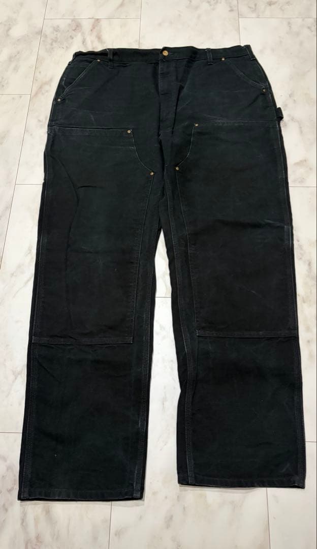 希少サイズ 90s USA製 カーハート ダブルニー B01 BLK