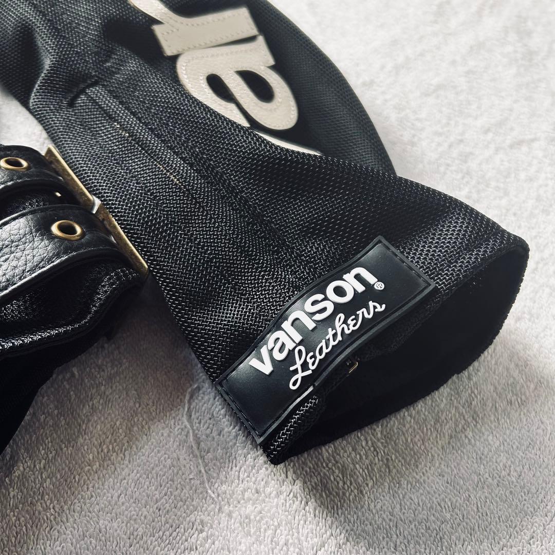 ★正規 VANSON VS25105S BK/WH メッシュライダースジャケット