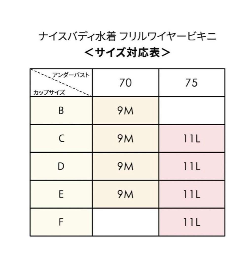 ナイスバディ水着　フリルワイヤービキニ　　グリーングレー