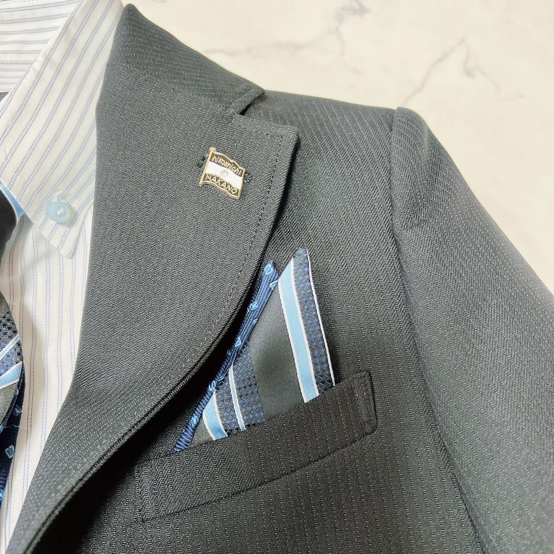 【良品】ヒロミチナカノ男の子 スーツ セットアップ 長ズボン 卒服 黒　165