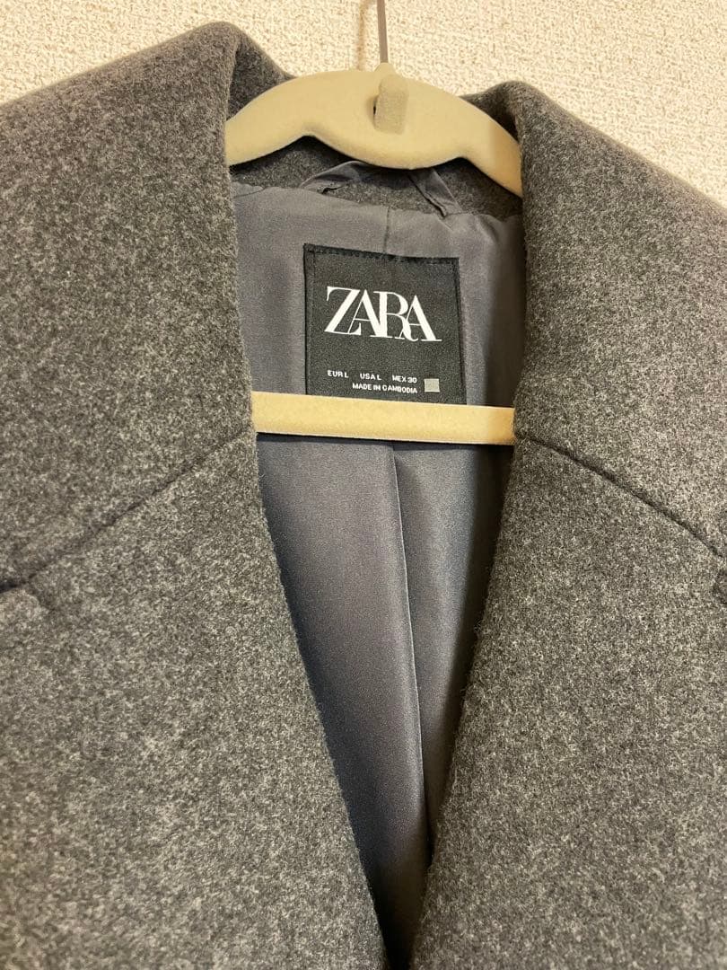 ZARA オーバーサイズソフトコート Lサイズ　グレー