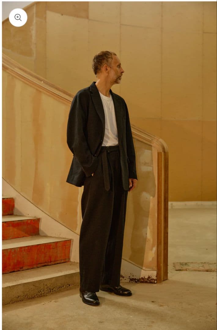 【完売品】 WOOL SILK NEP BELTED PANTS