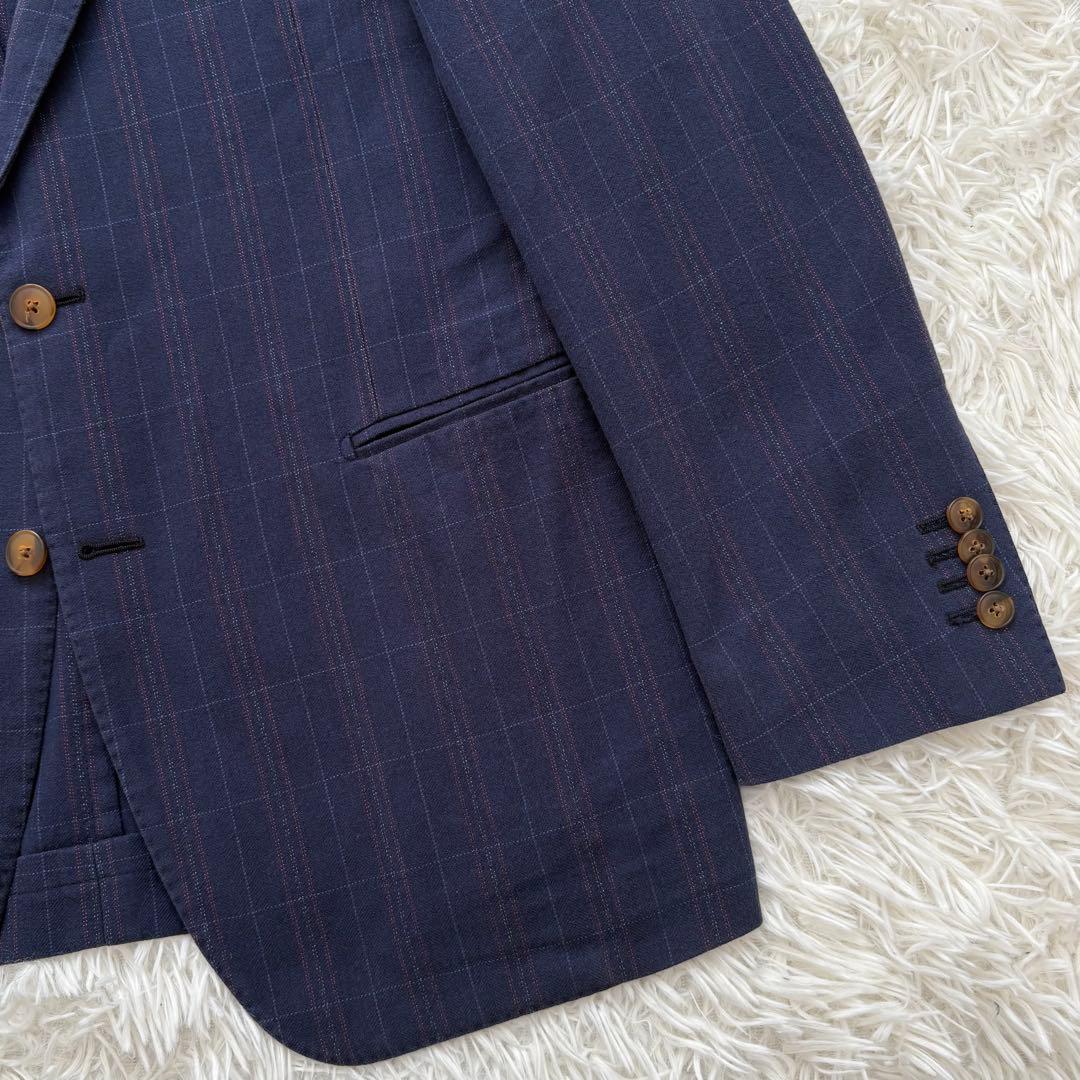 LARDINI ラルディーニ ジャケット 52 ネイビー チェック イタリア製