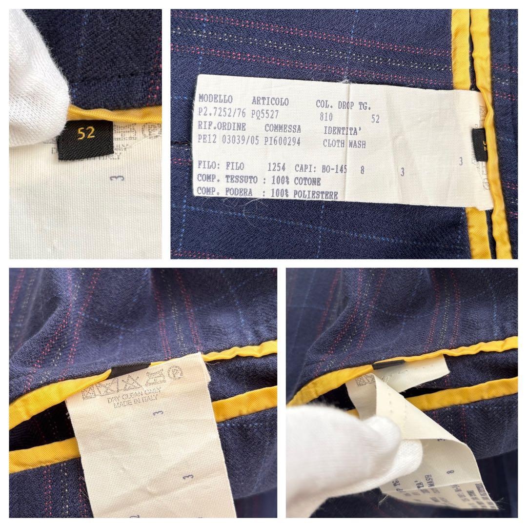 LARDINI ラルディーニ ジャケット 52 ネイビー チェック イタリア製