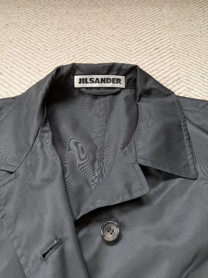 JIL SANDER ブラック トレンチコート　ロング Aライン　ヴィンテージ
