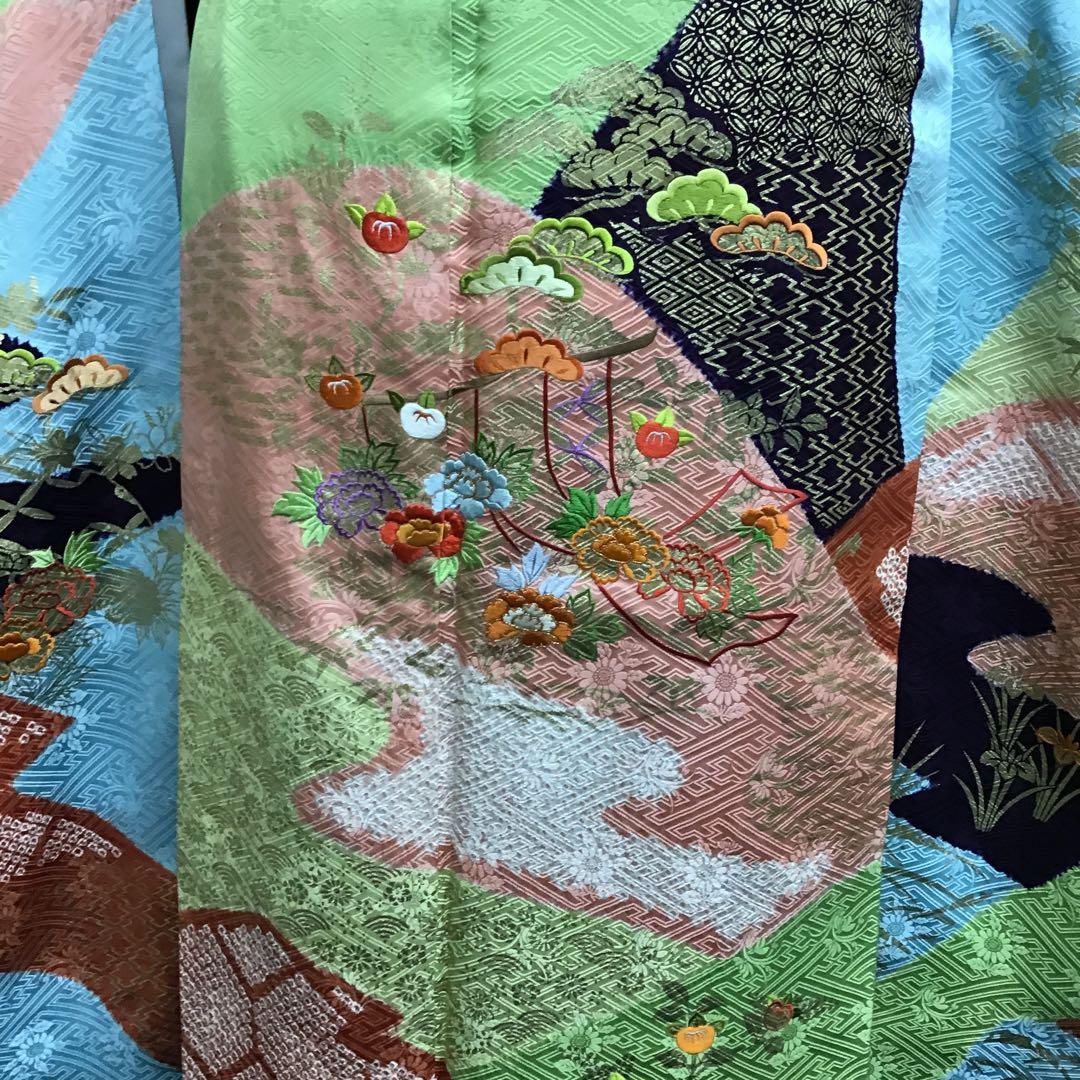 逸品 千總 京友禅 桶絞り 刺繍 絞り 振袖 川島袋帯フルセット
