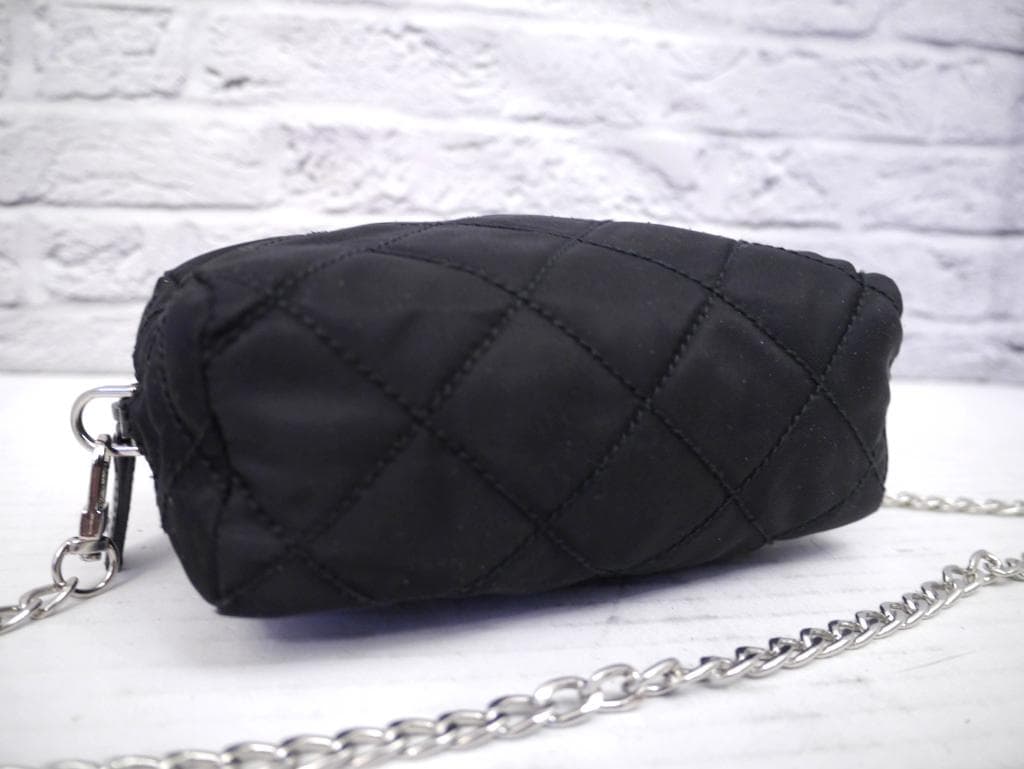 ◆ PRADA プラダ キルティング ショルダー バッグ ポーチ ポシェット 黒