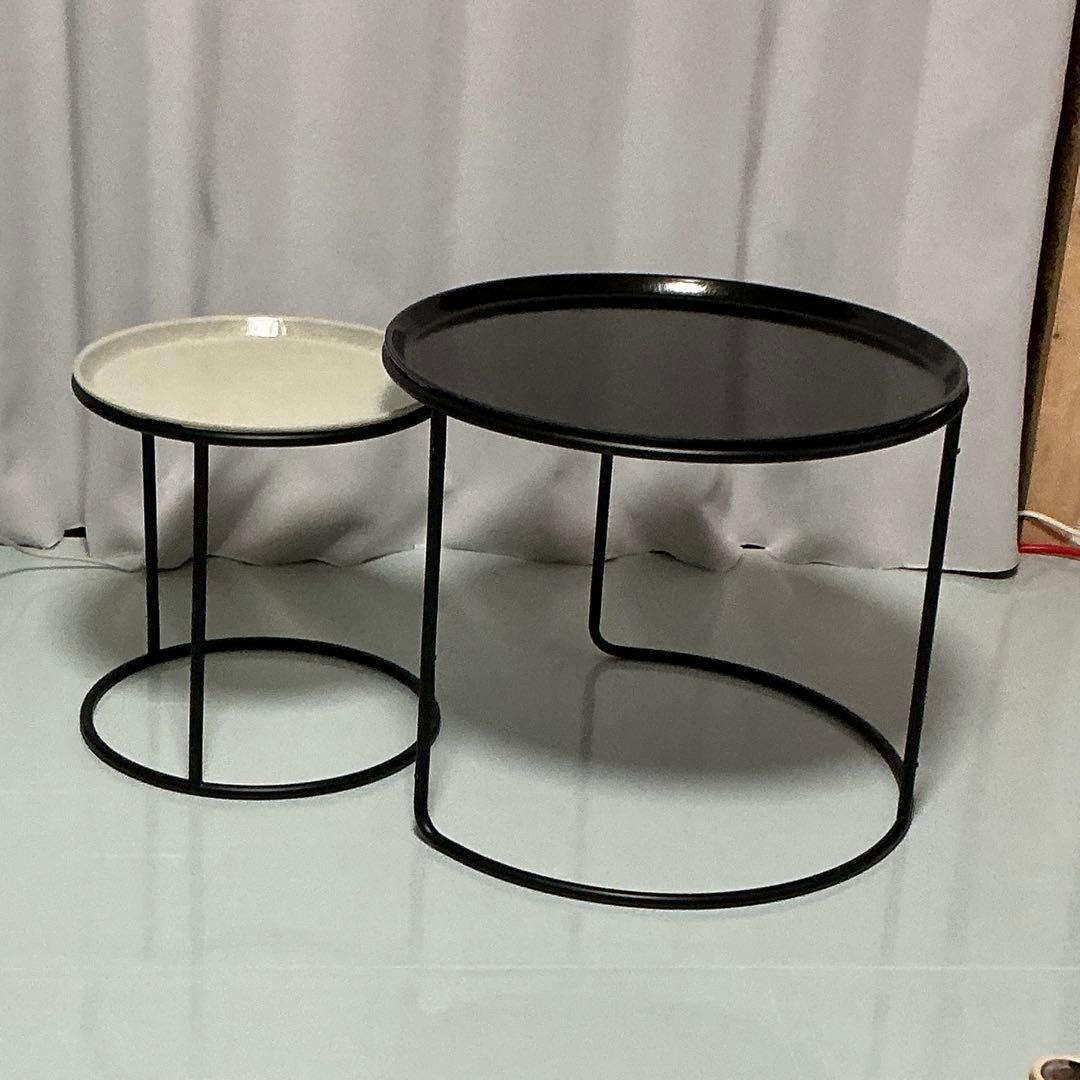 KANADEMONO CAMBRO製トレー ローテーブルブラック＆ホワイト