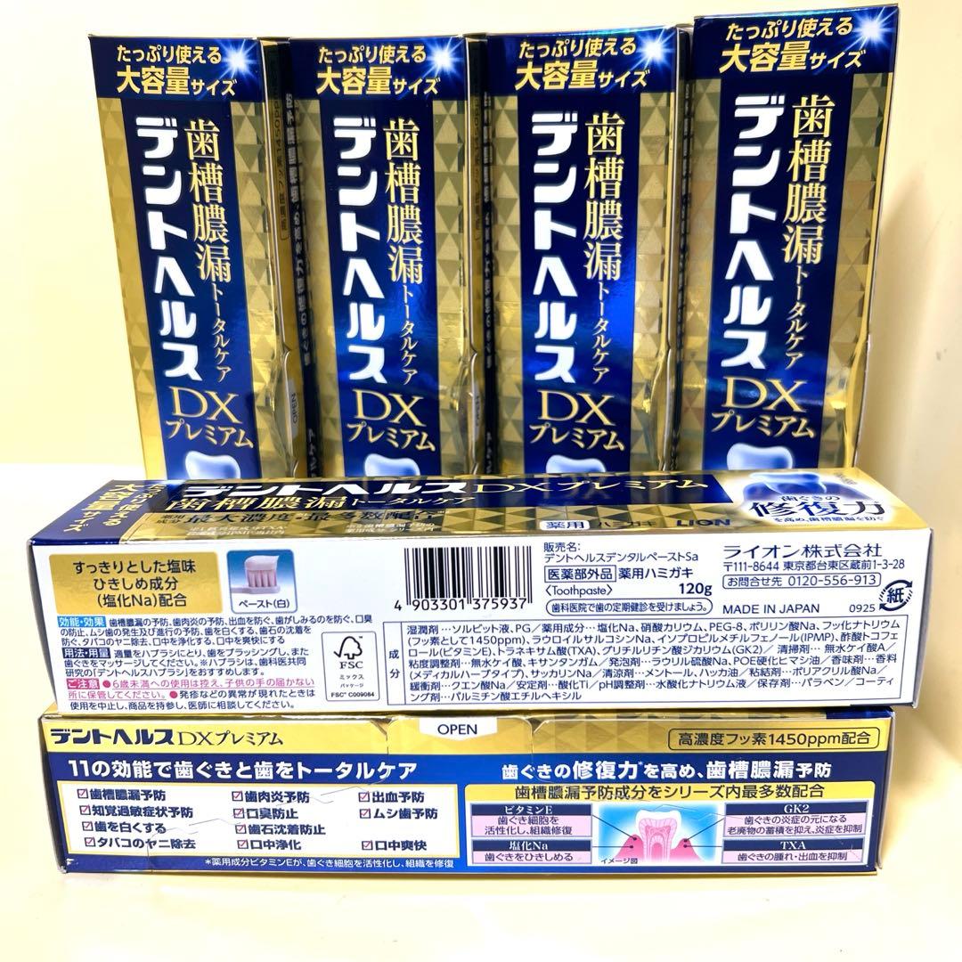 LION デントヘルス DX プレミアム 120g×6本セット 薬用歯磨き粉