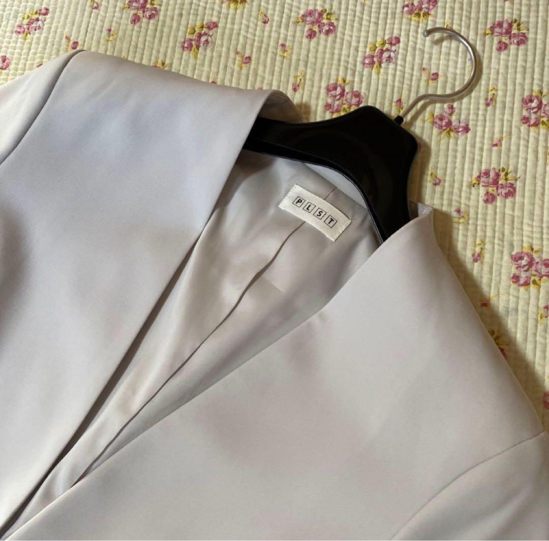 プラステ Vカラー ストレッチ ジャケット L アイボリー系 春秋 DMW