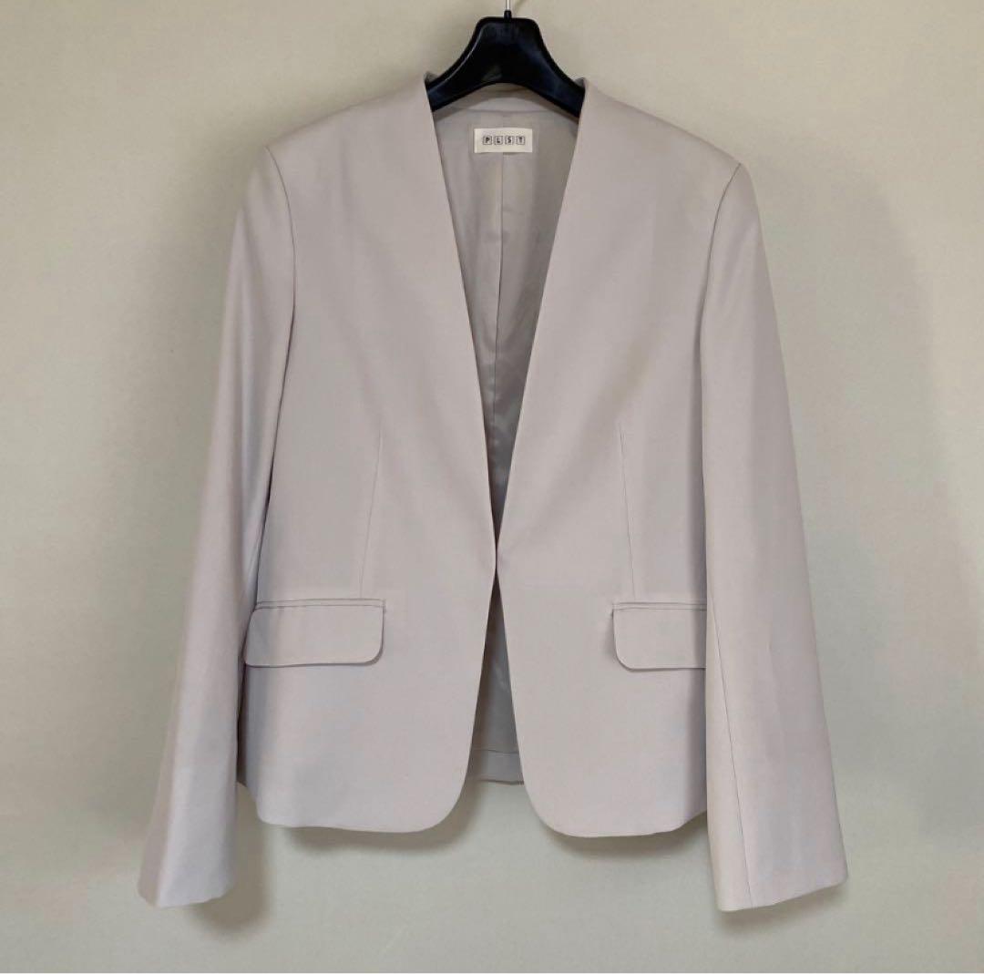 プラステ Vカラー ストレッチ ジャケット L アイボリー系 春秋 DMW