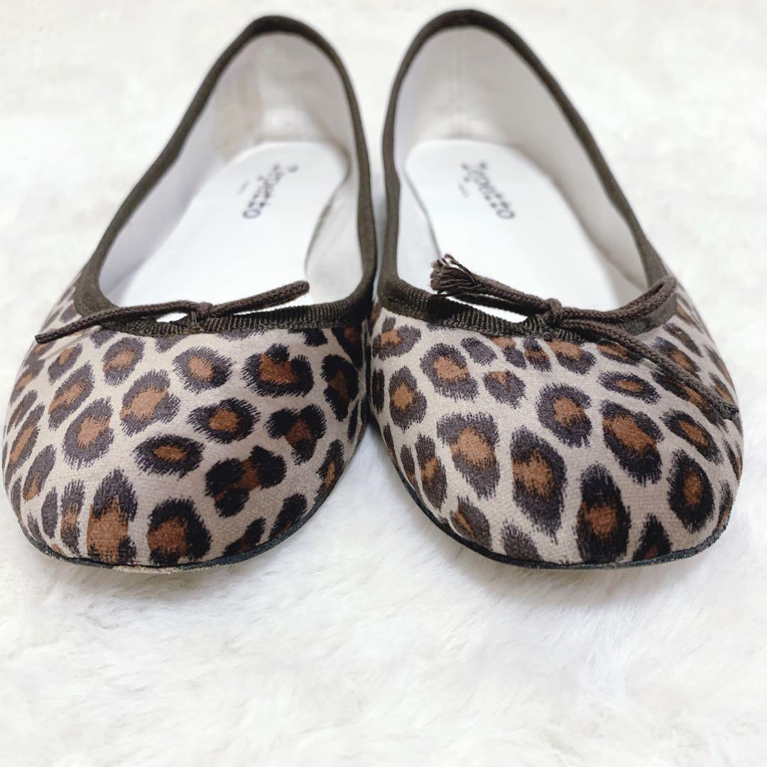 repetto レオパード柄 ヒョウ柄 バレエシューズ ベルベット ベロア 37