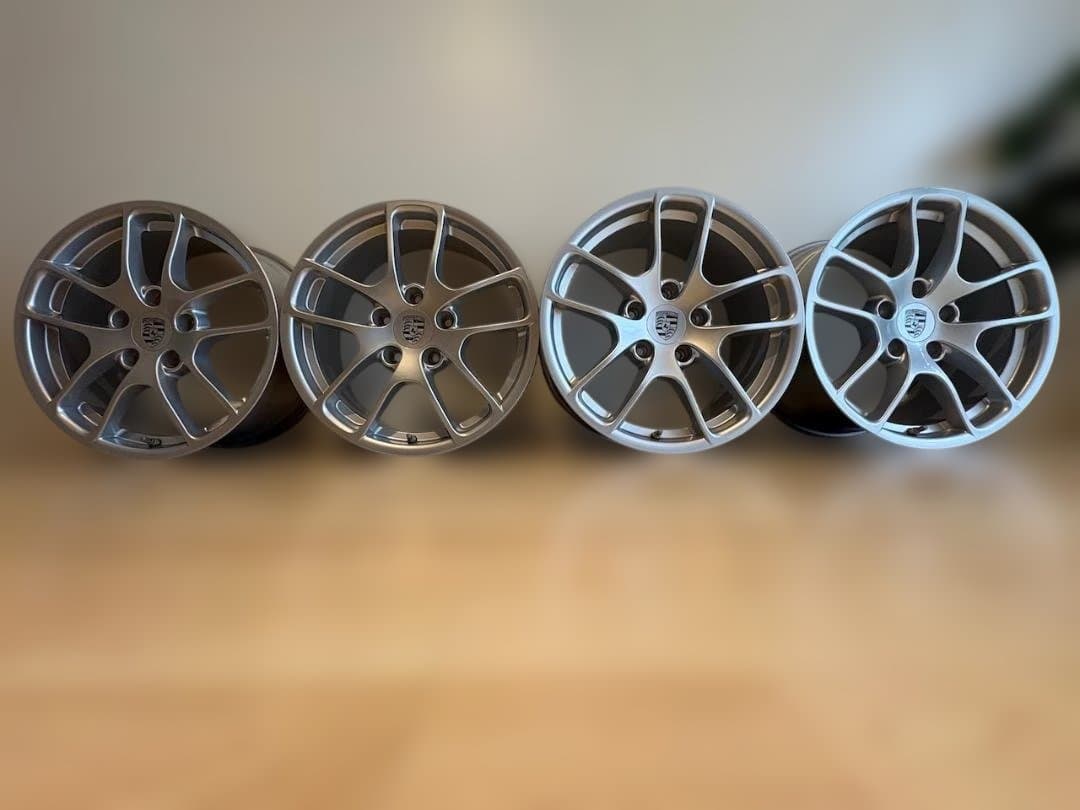 ポルシェ718ケイマン純正18インチ アルミホイール前後4本セットの1/2