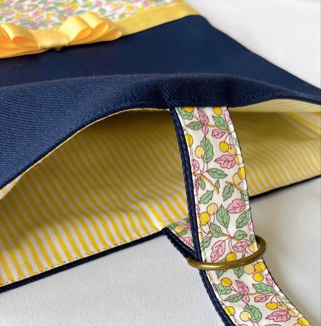 リバティ入園入学6点セット(コーリンズオーチャード・フーシャピンク&黄色リボン)