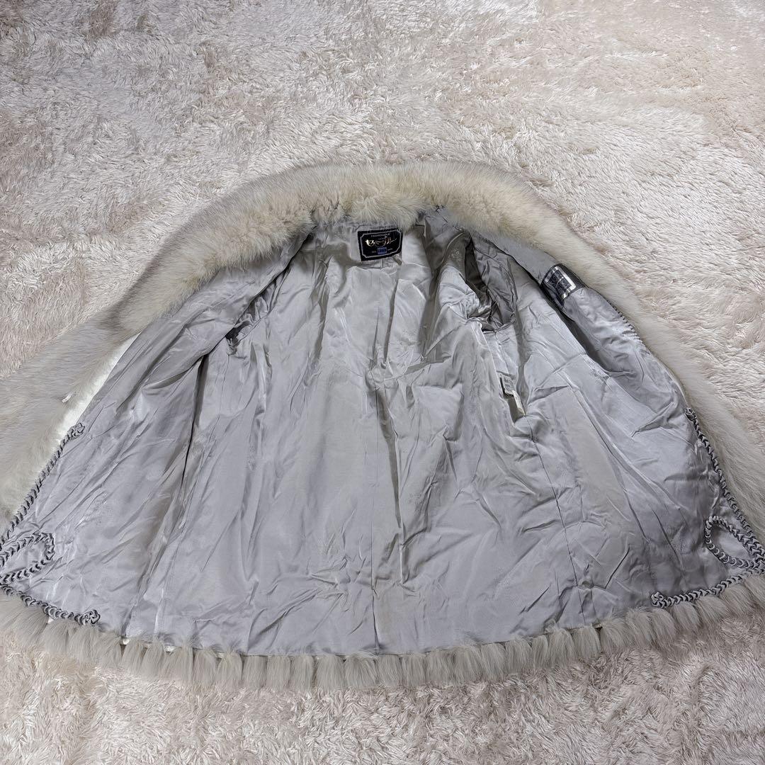 高級 毛皮 コート 狐 SAGA FOX 銀サガ シルバーフォックス ハーフ丈