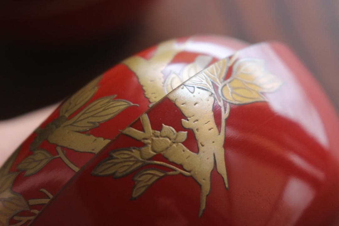 時代逸品！上質朱漆に極上牡丹蒔絵の映えるお椀2点（検輪島塗蒔絵椀吸い物椀
