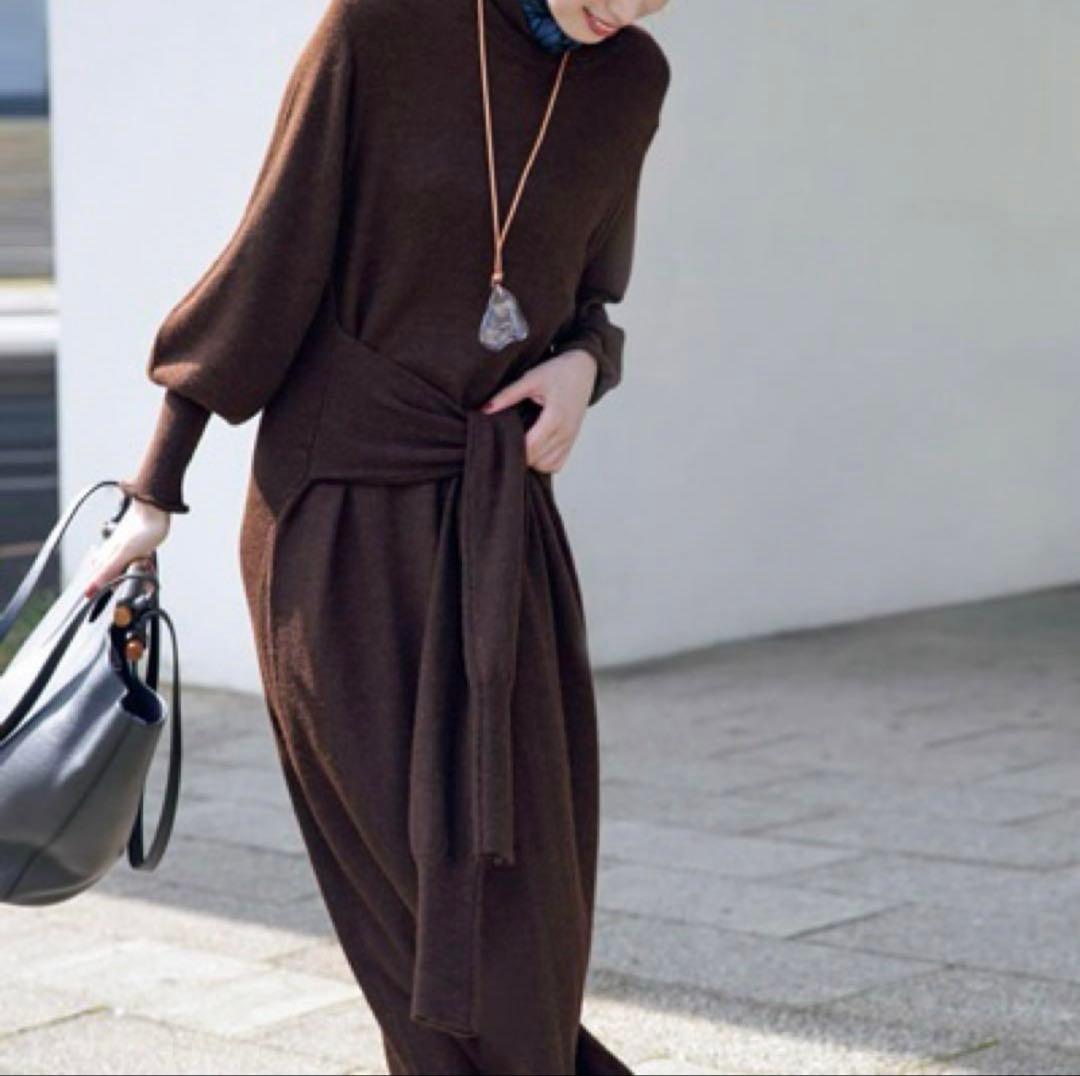 SAYAKA DAVIS ブラウン ニットワンピース