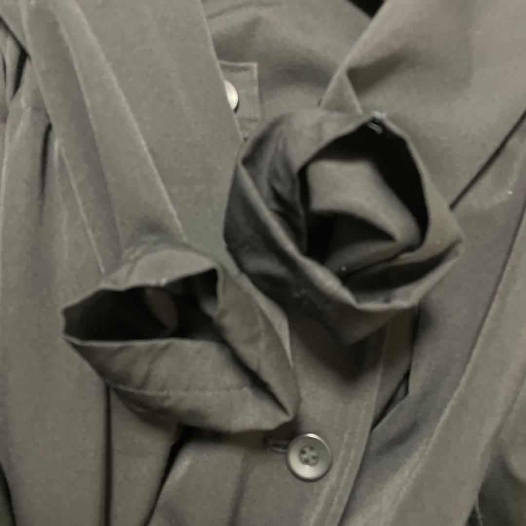 Ys ブラック ダブルブレスト　トレンチコート　ビンテージコート　ワンピース風