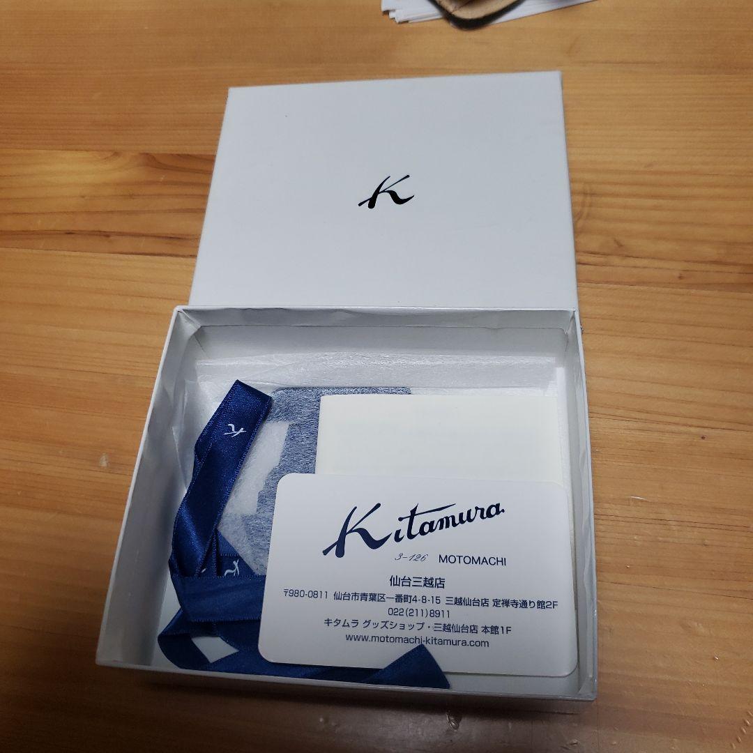 kitamura 二つ折り財布 ネイビー