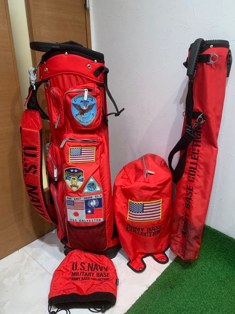 アーミーベースコレクション　キャディバッグ　セルフスタンド　アイアンカバー