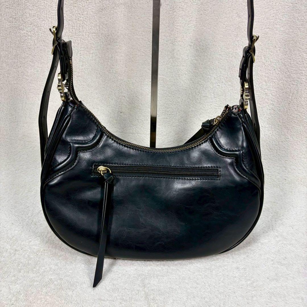 【未使用級✨】アナスイ　ショルダー　ディディオン　金具ロゴ　ハーフムーン　y2k