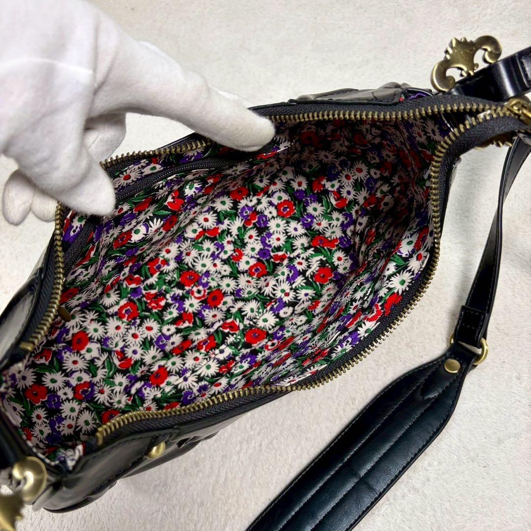 【未使用級✨】アナスイ　ショルダー　ディディオン　金具ロゴ　ハーフムーン　y2k