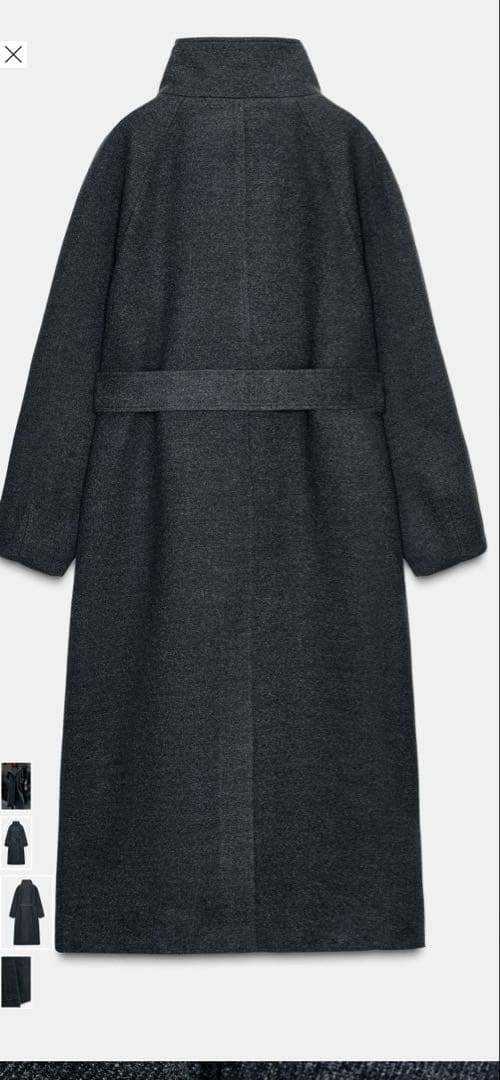 ZARAソフトハイネックベルトコートXS新品未使用