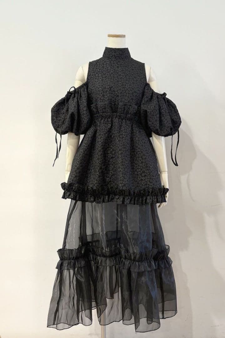 Cereal 透けスカート ワンピース 黒 オーガンジー モードフェミニン 韓国