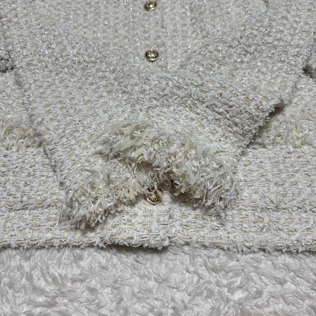 美品 UNITED ARROWS ファンシーツイードカーディガン ラメ 定価4万