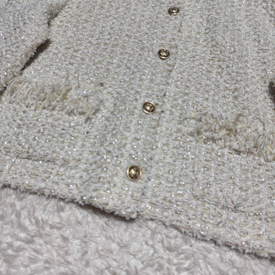 美品 UNITED ARROWS ファンシーツイードカーディガン ラメ 定価4万