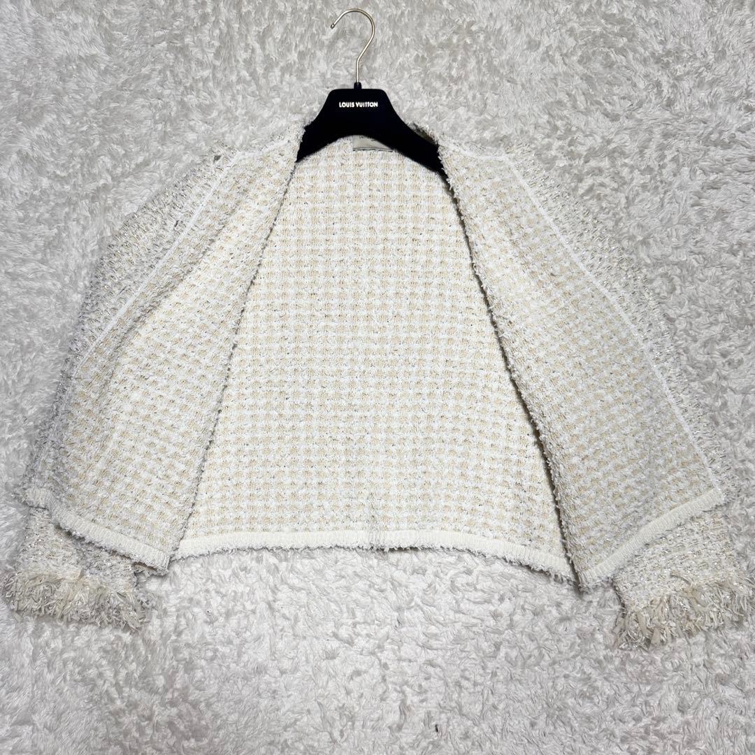 美品 UNITED ARROWS ファンシーツイードカーディガン ラメ 定価4万