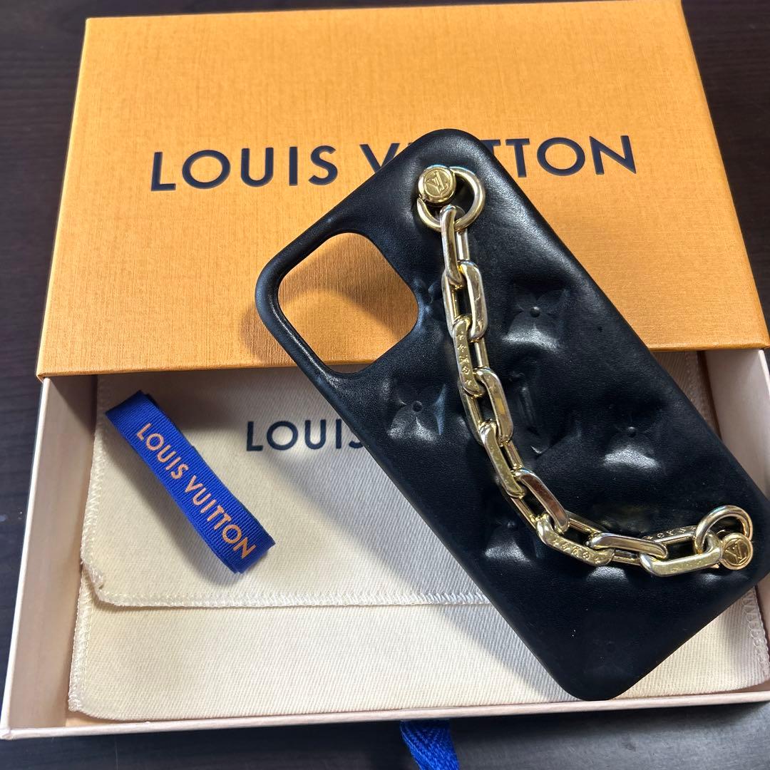 Louis Vuitton iPhone 12/12 Pro チェーン付き 黒